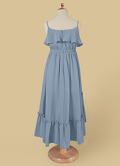 Azazie Karmen Flower Girl Dresses Dusty Blue A-Line Ruched Chiffon Dress image7