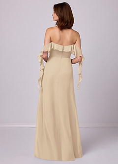 Barbie ♥ Azazie Bridesmaid Dresses Champagne A-Line Off the Shoulder Chiffon Convertible Dress image6