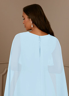 Azazie Isa Mother of the Bride Dresses Sky Blue A-Line V-Neck Pleated Chiffon Dress image6