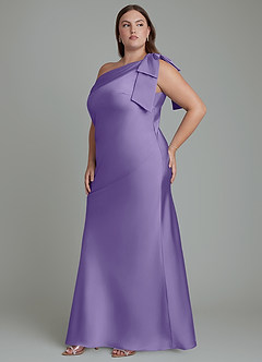 Azazie Yuanna Bridesmaid Dresses Tahiti Mermaid One Shoulder Stretch Satin Dress image12