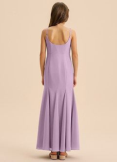 Azazie Evey Junior Abito Sirena in Chiffon Plissettato Glicine image2