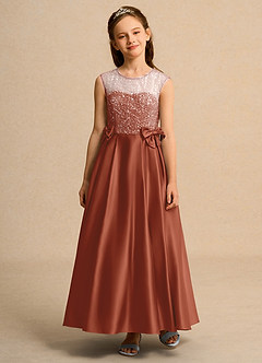 Azazie Candy Girl Flower Girl Klänningar Klä Balklänning i Matt satäng Rosett image6