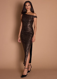 Elie Bronze Sequin Maxi Dress image4