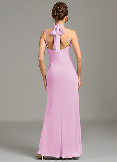 Azazie Cassiana Bridesmaid Dresses Candy Pink Mermaid Pleated Chiffon Dress image6