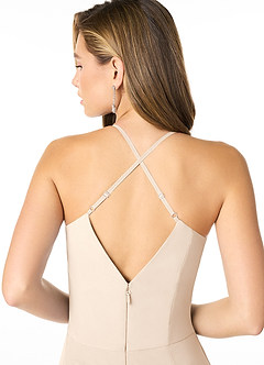 Azazie Carolina Final Sale White Alabaster Mermaid Ruched Chiffon Dress image5