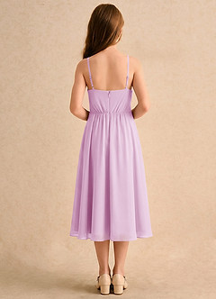 Azazie Twilight Dance Girls Formal Flower Girl Dresses Candy Pink A-Line Pleated Chiffon Dress image2