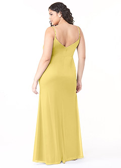 Azazie Deandra Bridesmaid Dresses Canary Mermaid Pleated Mesh Dress image6