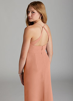 Azazie Becca Junior Champagne Rose Mermaid Chiffon Dress image2
