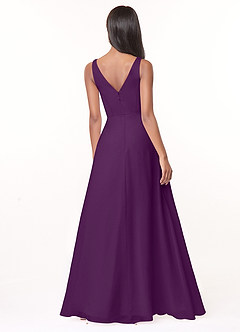 Azazie Nala Brautjungfernkleider A-Linie Plissee Chiffon Kleid Traube image2