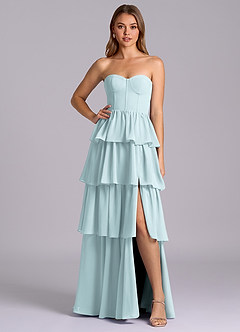 Azazie Faye Bridesmaid Dresses Mist A-Line Sweetheart Neckline Chiffon Dress image1
