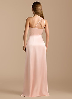 Azazie Trina Jurken voor bruidsmeisjes Jurk van Metaalachtig Satijn met A-Lijn One-Shoulder Rosé Goud image9