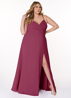 Azazie Everleigh Bridesmaid Dresses Mulberry A-Line Sweetheart Pleated Chiffon Dress image10