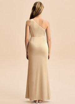 Azazie Akilah Junior Etui Plissee Stretch-Satin Kleid Champagner image6