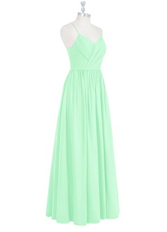 Azazie Cora Bridesmaid Dresses Mint Green A-Line Pleated Chiffon Dress image23