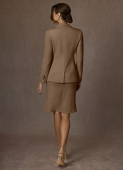 front Charlotte Truffle Refined Weave Jacket and Dress Suit Set