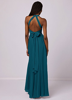 Barbie ♥ Azazie Bridesmaid Dresses Ink Blue A-Line Pleated Chiffon Dress image2