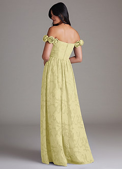 Azazie Autumn Vestidos de damas de honor Vestido de Sorbete De Limón de Devorado Floral de Corte en A Convertible con Vestidos sin tirantes image3