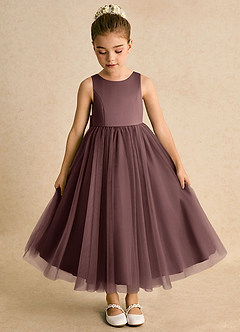 Azazie Solia Robe Demoiselle D'honneur Fillette Robe Princesse en Tulle Arc Expresso image6