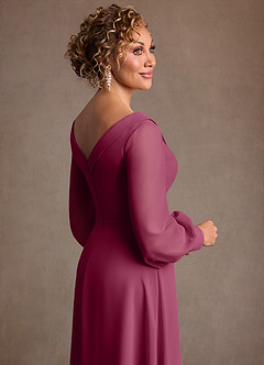 Azazie Paterson Suknie dla Matki Panny Młodej Linia A Pofałdowany Szyfon Długość kostki Sukienka image7