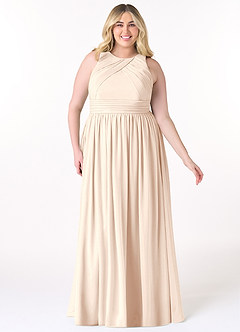 Azazie Harper Brautjungfernkleider A-Linie Plissee Chiffon Kleid Alabaster Weiß image6