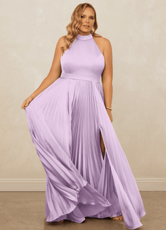 Christian Siriano Bridal for Azazie 1007 Brautjungfernkleider A-Linie Plissee Stretch-Satin Kleid Frostiges Flieder image12