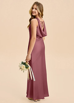 Azazie Rylina Junior Desert Rose Mermaid Stretch Satin Dress image5