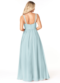 Azazie Chanel Bridesmaid Dresses Mist A-Line Pleated Chiffon Dress image2