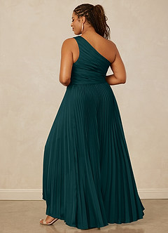 Christian Siriano Bridal for Azazie 1008 Bridesmaid Dresses Pine A-Line One Shoulder Stretch Satin Dress image14