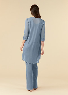Azazie Frances Kleider für die Brautmutter Overall/Jumpsuit Schaufel Gittergewebe Kleid Staubblau image2