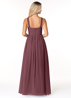 Azazie Elvira Bridesmaid Dresses Sangria A-Line Pleated Chiffon Dress image2