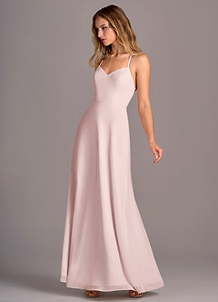 Azazie Mei Bridesmaid Dresses Blushing Pink A-Line Chiffon Dress image4