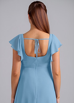 Azazie Bondi Maternity Bridesmaid Dresses A-Line Ruched Chiffon Floor-Length Dress image6