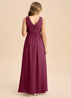 Azazie Skyla Junior Mulberry A-Line Pleated Chiffon Dress image2