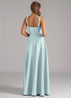 Azazie Shaude Robes de demoiselle d'honneur Robe Trapèze en Satin extensible Plissée Brume image6