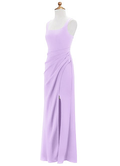 Azazie Mero Junior Lilac Mermaid Pleated Stretch Satin Dress image7