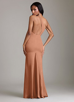 Azazie Voni Suknie dla druhen Syrena Jedno ramię Satyna elastyczna Do ziemi Sukienka image2