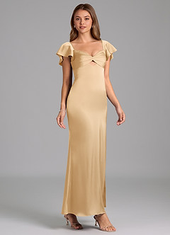 Azazie Demia 신부 들러리 드레스 쉬스 스윗하트 네크라인 스트레치 새틴 발목 길이 드레스 image4