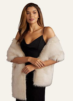 front Faux Fur Scarf Stoles Wraps