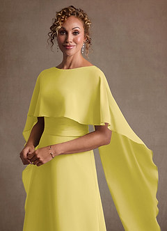 Azazie Marilla Mère de la mariée Robes Robe Trapèze en Mousseline de soie Plissée Canari image8