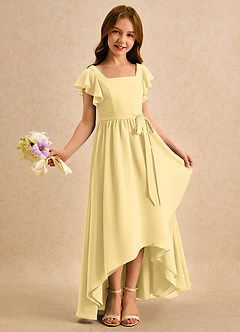 Azazie Milly Girls Formal Flower Girl Klänningar Klä A-Line i Chiffong Plisserad image1