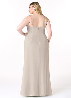 Azazie Leo Bridesmaid Dresses Frost Mermaid V-Neck Pleated Chiffon Dress image8