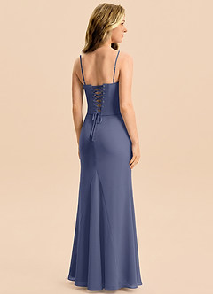 Azazie Sorrel Junior Stormy Mermaid Pleated Chiffon Dress image2