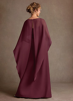 Azazie Marilla Mère de la mariée Robes Robe Trapèze en Mousseline de soie Plissée Cabernet image3