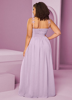 Barbie ♥ Azazie Robes de demoiselle d'honneur Robe Trapèze en Mousseline de soie Plissée Frostiges Flieder image15