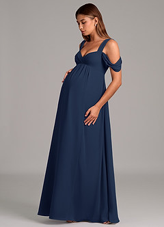 Azazie Rhea Maternity Bridesmaid Dresses A-Line Pleated Chiffon Floor-Length Dress image3