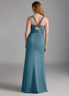 Azazie Mero Bridesmaid Dresses Bermuda Sheath Pleated Chiffon Dress image3