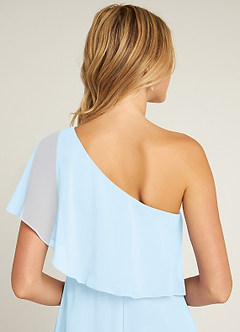 Azazie Lizzy Jurken voor bruidsmeisjes Jurk van Chiffon met A-Lijn One-Shoulder Hemelsblauw image3
