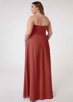 Azazie Arabella Allure Bridesmaid Dresses Terracotta A-Line Sweetheart Neckline Chiffon Convertible Dress image17