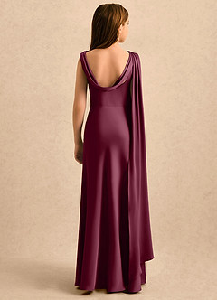 Azazie Sanah Girls Formal Flower Girl Klänningar Klänning A-Line i Stretch Satin Plisserad image2