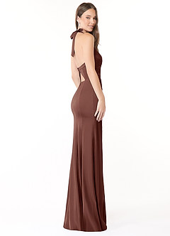 Azazie Emeria Robes de demoiselle d'honneur Robe Sirène en Satin extensible Plissée Expresso image9